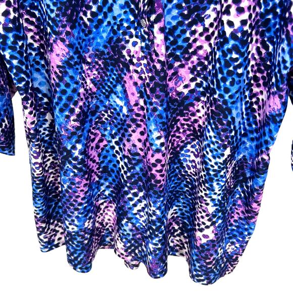 Hudson Harper Woman Plus Size 2X Super Stretchy Blue Purple 3/4 Sleeve Shirt Top - Picture 5 of 8